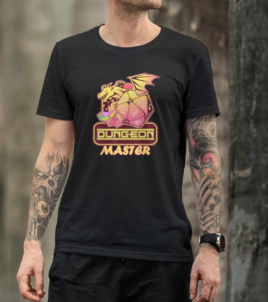 Dungeon Master Dragon D20 Dice Gaming T-Shirt
