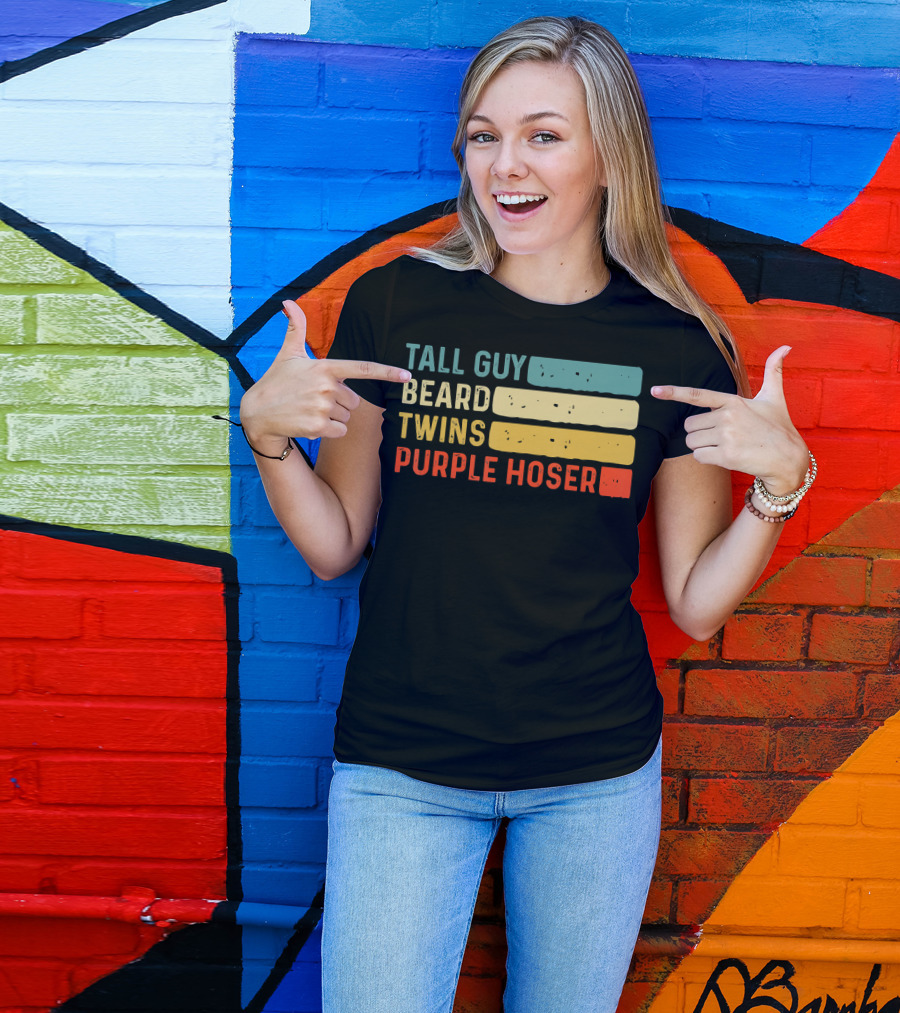 Tall Guy Beard Twins Purple Hoser Tee Fans T-Shirt