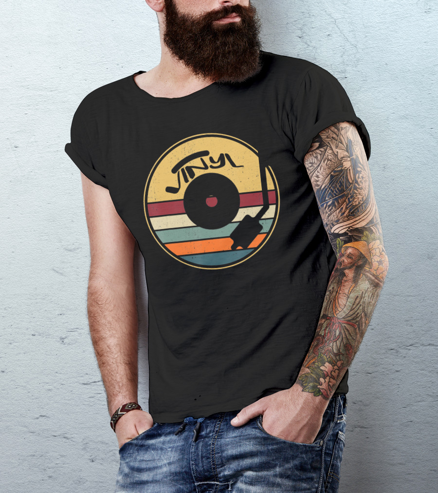 Vinyl Record Retro Stripes T-Shirt