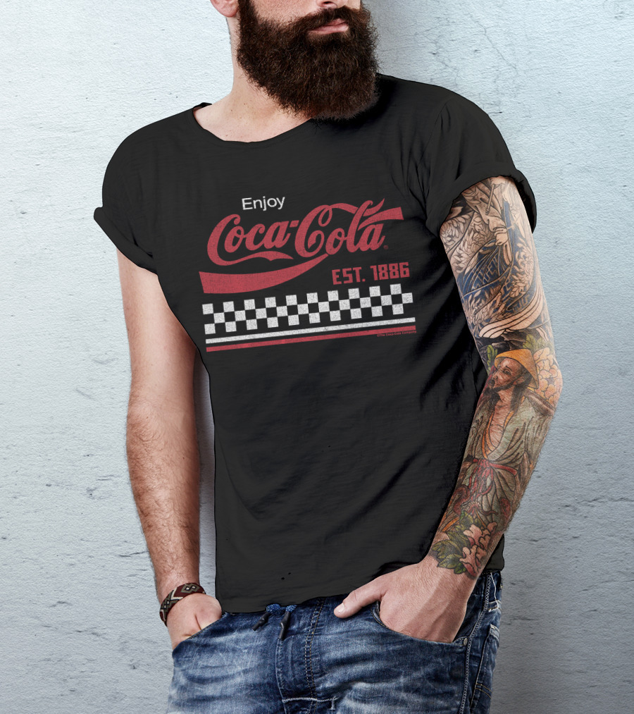 Enjoy Coca Cola Est. 1886 Checkerboard T-Shirt