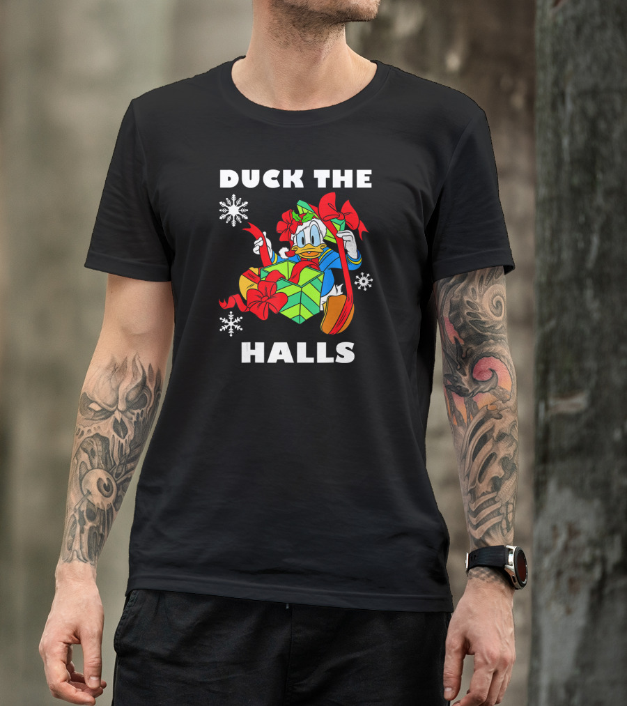 Disney Donald Duck The Halls Christmas Gift Box Holiday T-Shirt