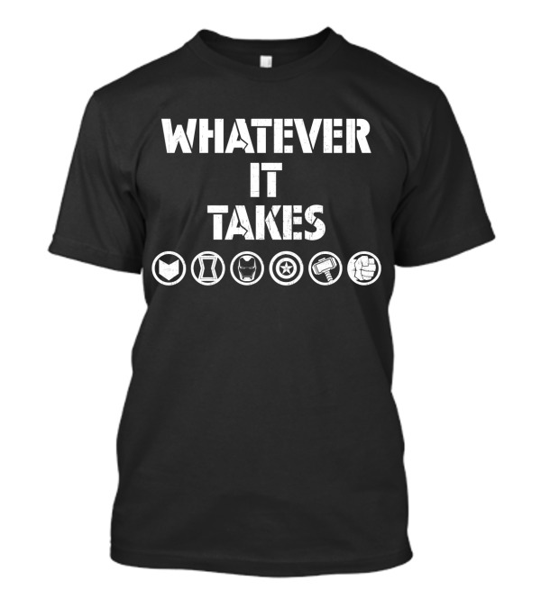 Marvel Avengers Endgame Whatever It Takes Icons Of Captain Marvel Black Widow Iron Man Captain America Thor Hulk T-Shirt