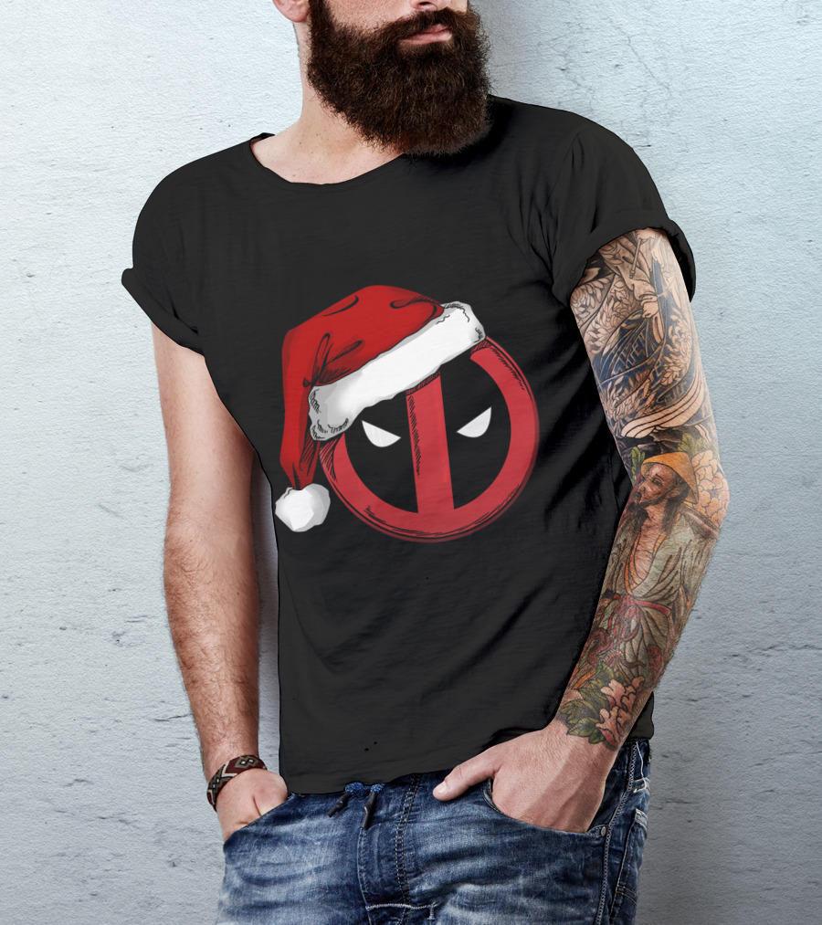 Marvel Deadpool Santa Hat T-Shirt