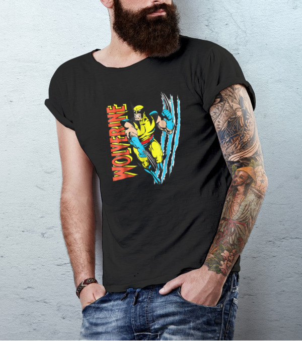 Wolverine X Men Vintage Claw Slice Marvel T-Shirt