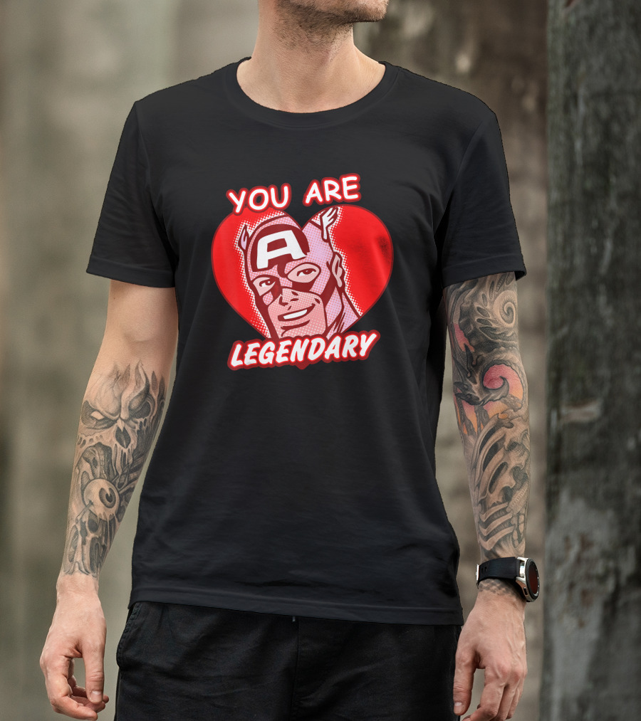 Marvel Valentine's Day Captain America You Are Legendary Avengers T-Shirt