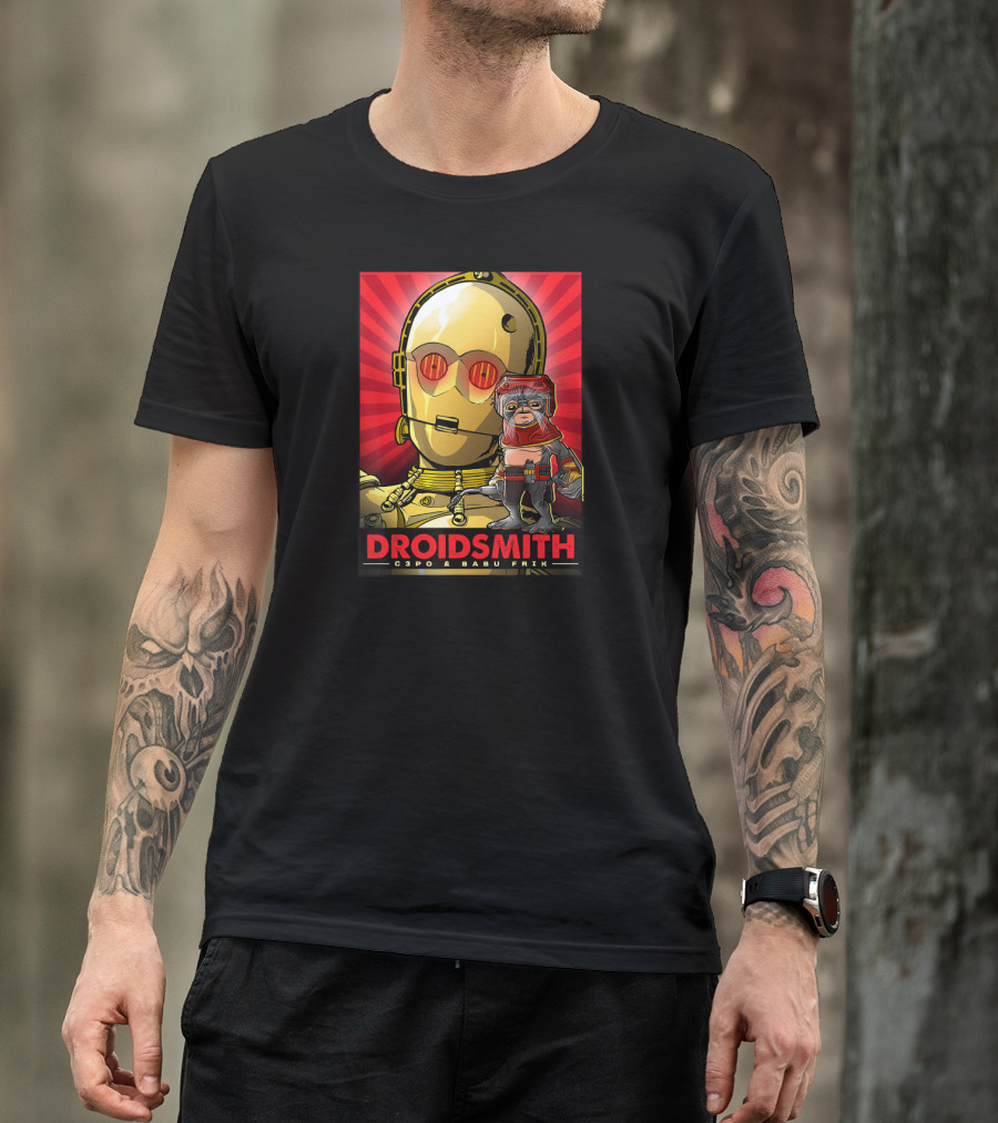 Droidsmith C-3PO And Babu Frik Star Wars The Rise Of Skywalker Red T-Shirt