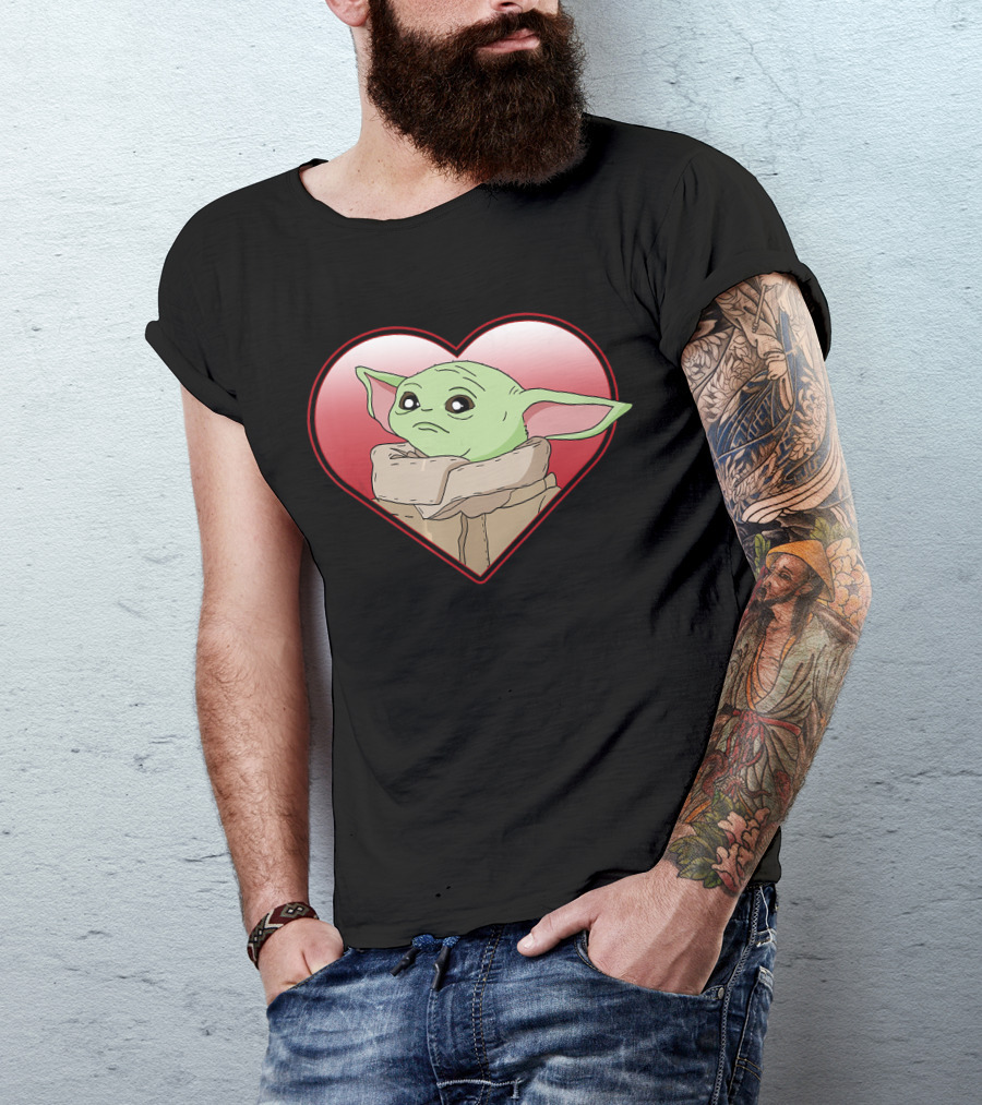 Star Wars The Mandalorian The Child Valentine Heart Grogu T-Shirt