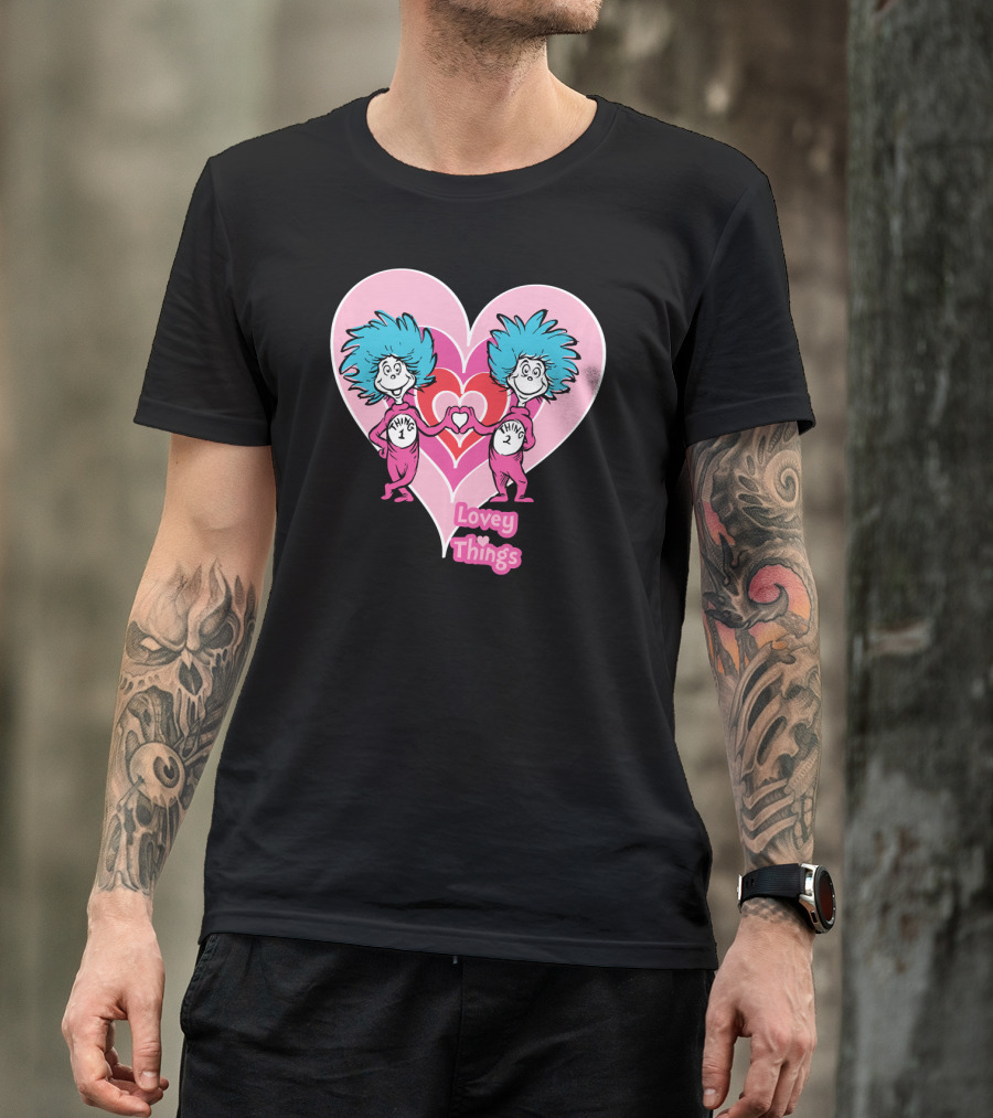 Thing 1 Thing 2 Heart Lovey Things T-Shirt