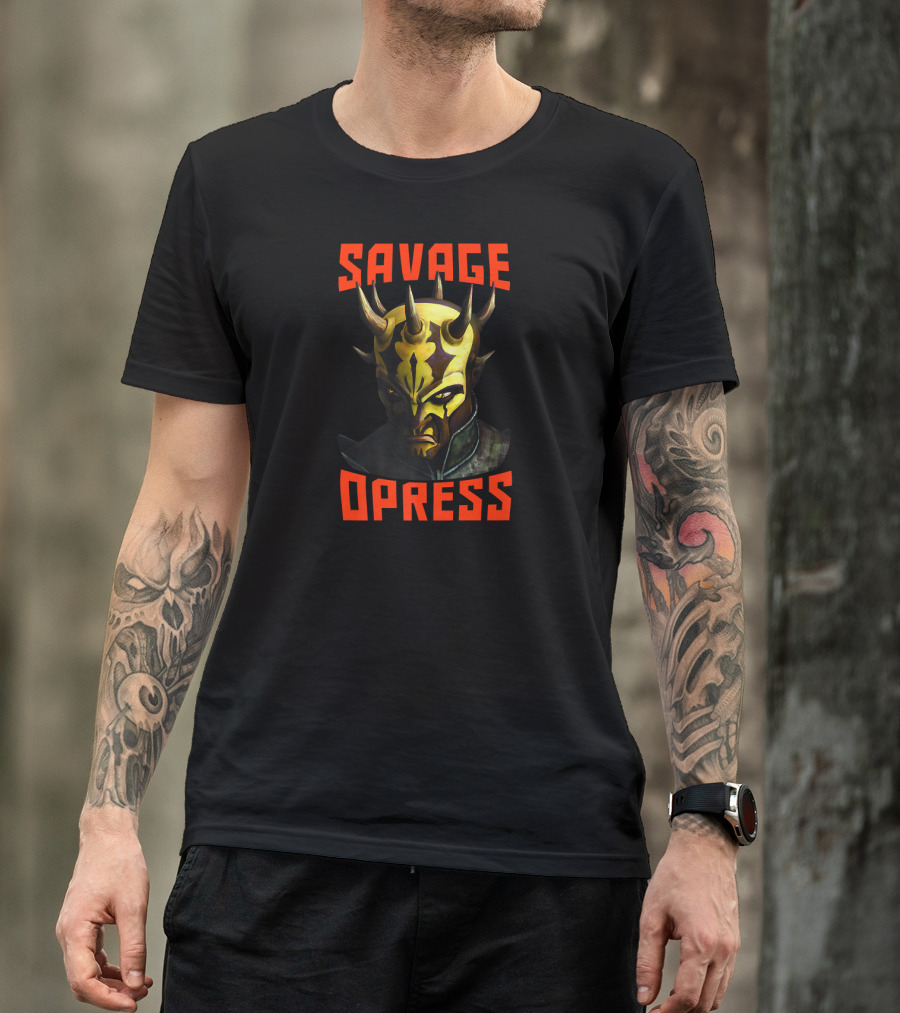 Star Wars The Clone Wars Savage Opress Big Face Text T-Shirt
