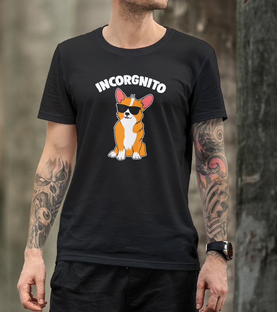 Incorgnito Funny Corgi Sunglasses Pup T-Shirt