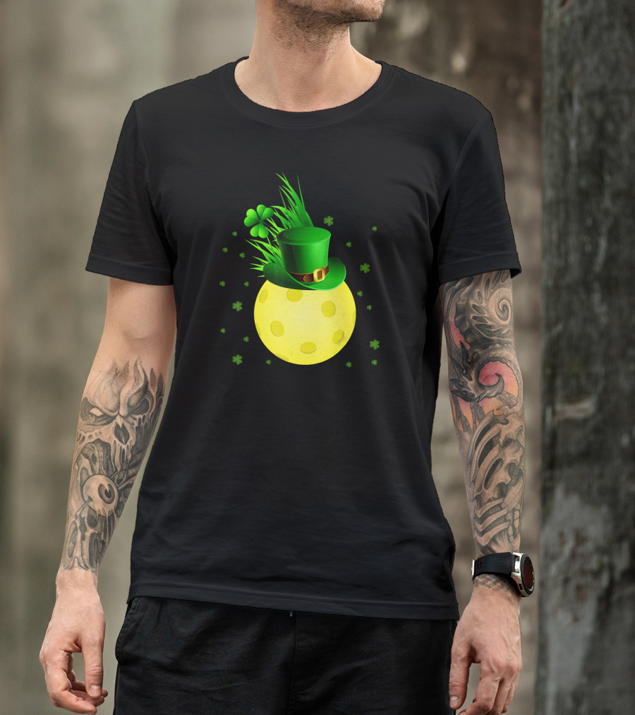 Leprechaun Pickleball Shamrock Hat Ball T-Shirt