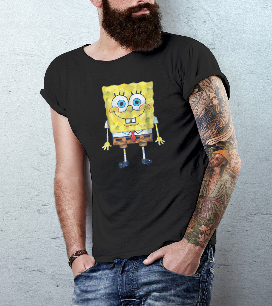 SpongeBob SquarePants Geometric Textured T-Shirt