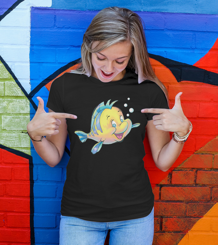 Disney The Little Mermaid Flounder And Bubbles T-Shirt