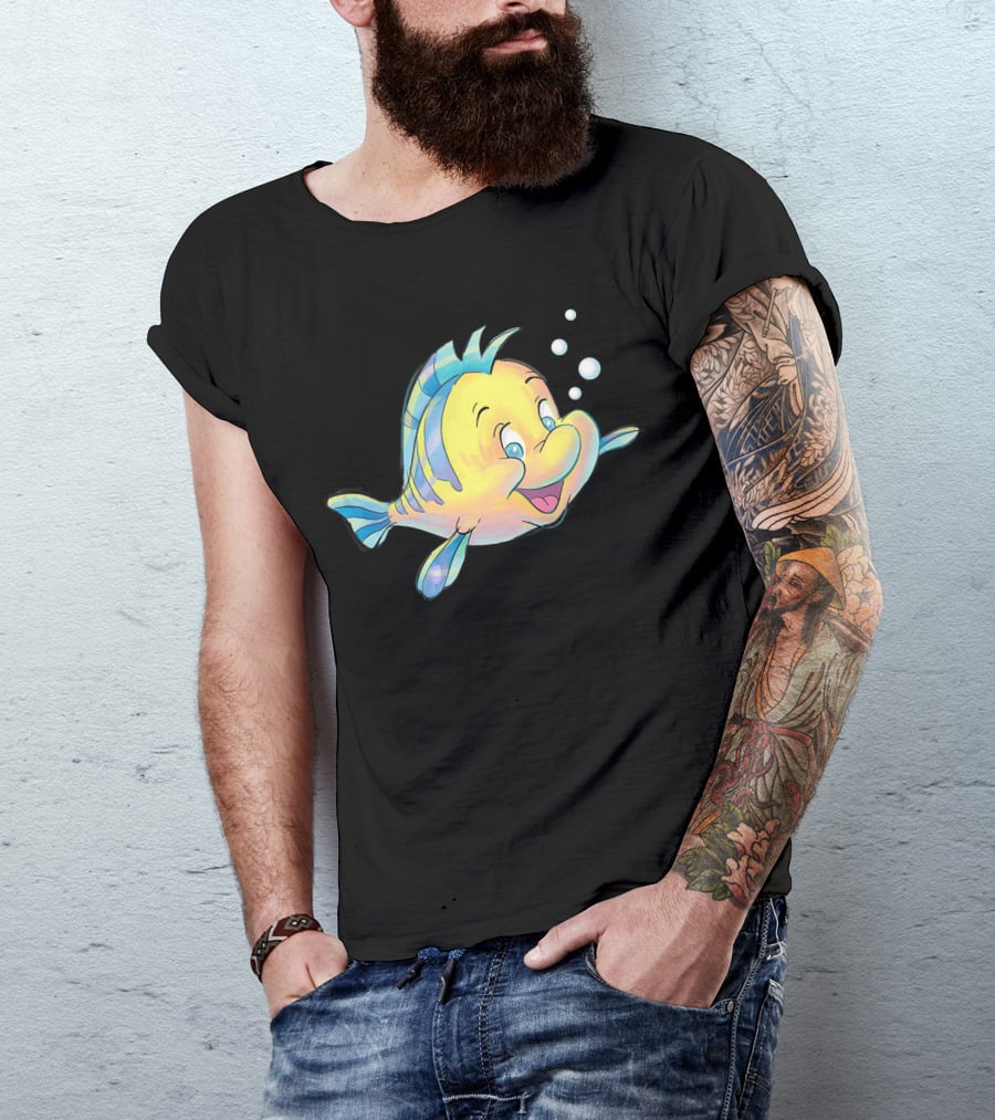 Disney The Little Mermaid Flounder And Bubbles T-Shirt