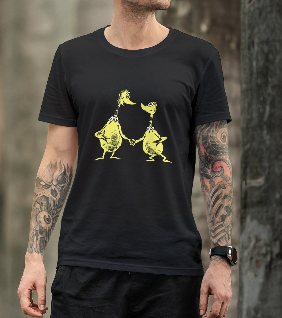 Dr. Seuss Little Sneetches Shaking Hands Iconic Yellow Characters T-Shirt