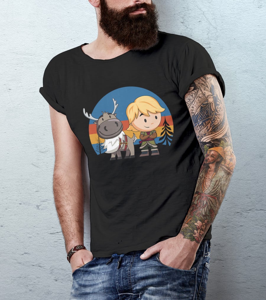 Disney Frozen 2 Sven And Kristoff Chibi Adventure Scene T-Shirt