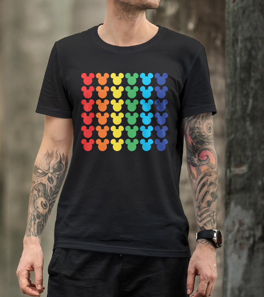 Disney Mickey Mouse Colorful Rainbow T-Shirt