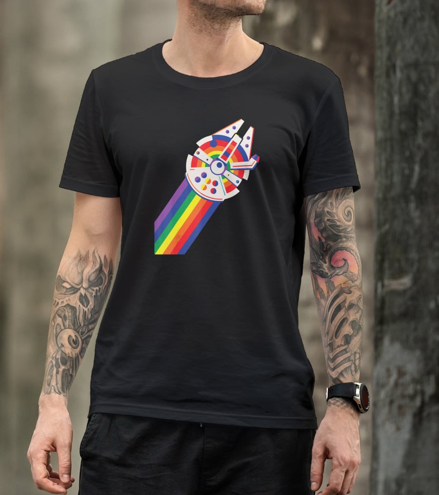 Star Wars Millennium Falcon Rainbow Pride T-Shirt