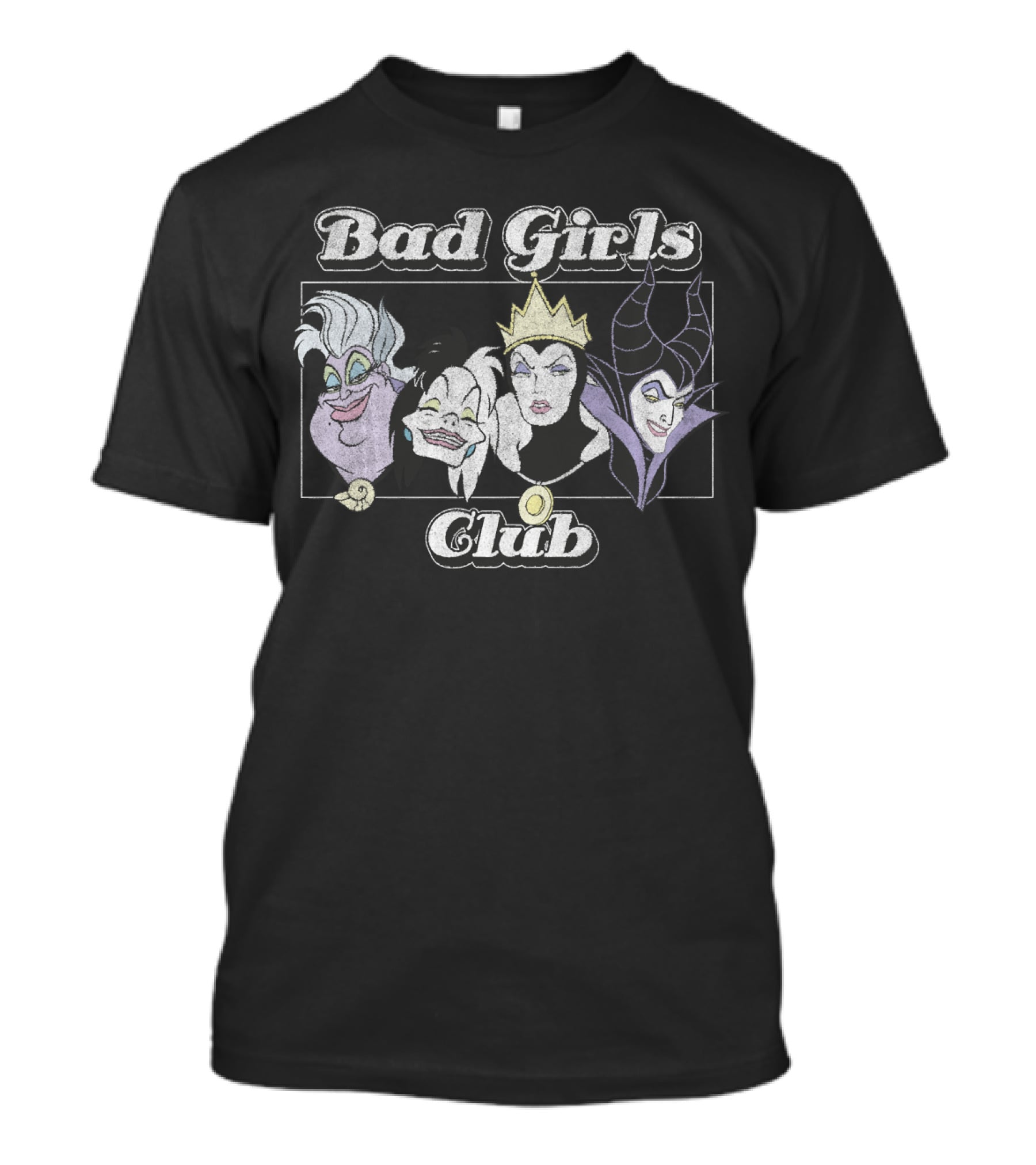 Disney Villains Bad Girls Club Group Shot Ursula Evil Queen Maleficent Cruella De Vil T-Shirt
