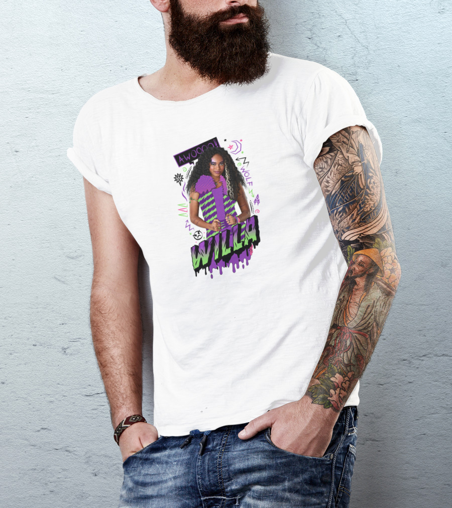 Disney Zombies 2 Willa Wolf Awooo Neon T-Shirt