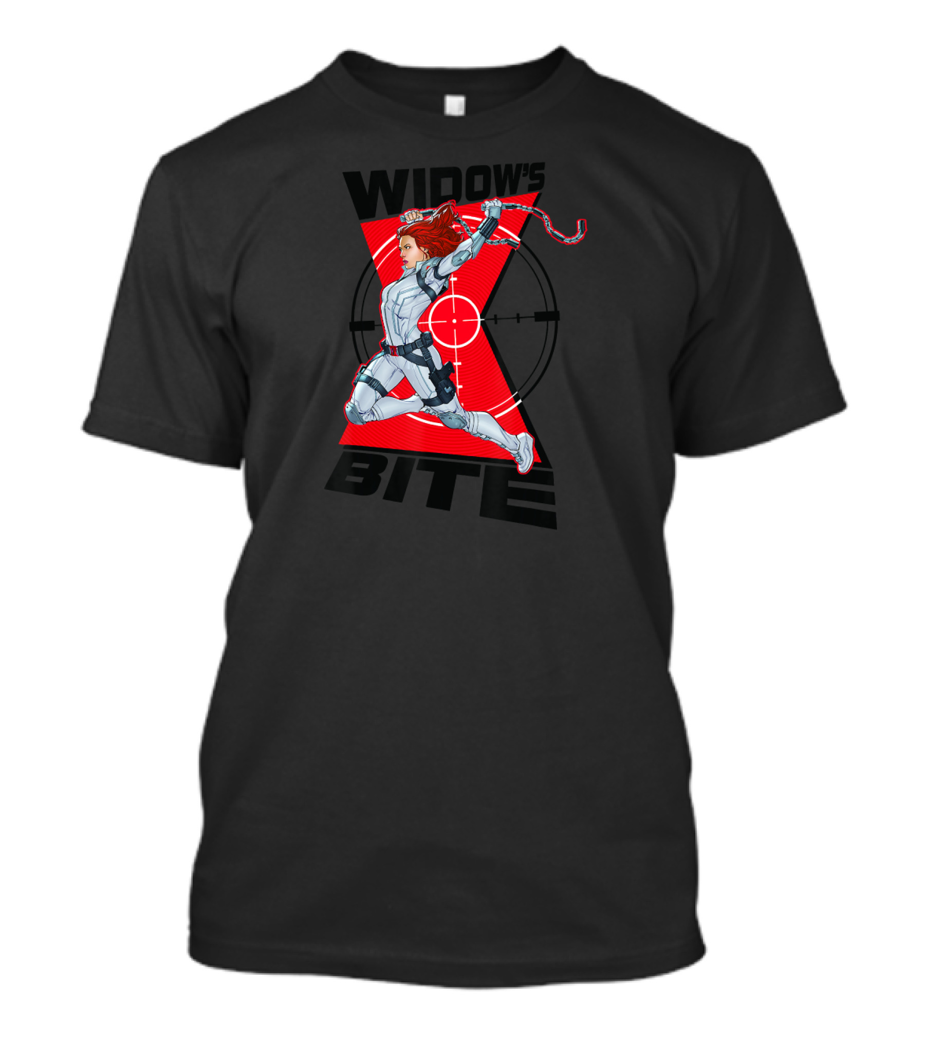 Marvel Widow's Bite Black Widow Red Target Heroic Action T-Shirt