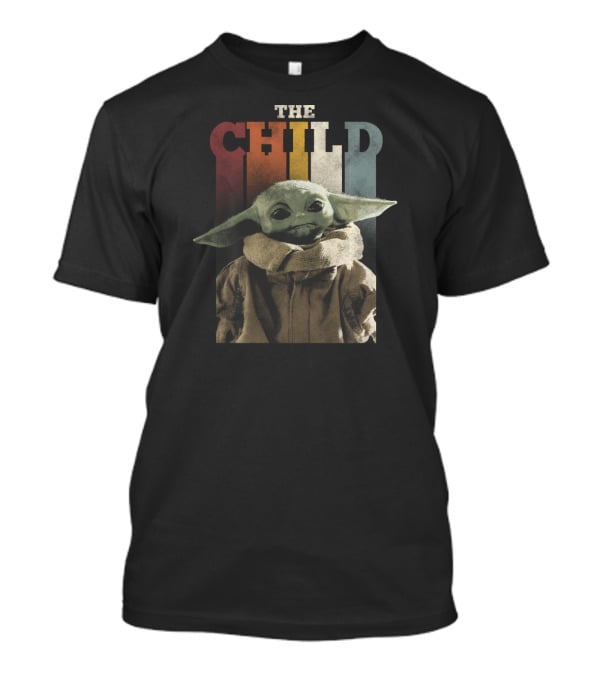 Star Wars The Mandalorian The Child Colorful Letters Iconic Yoda-Inspired Baby Grogu Image T-Shirt