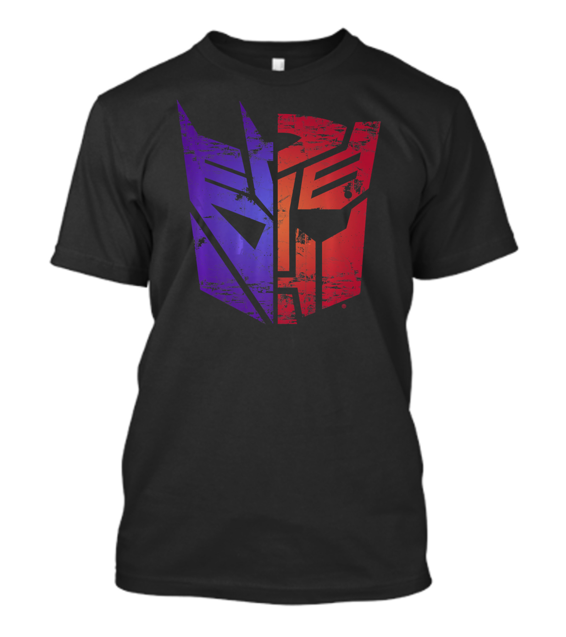 Transformers Decepticon Autobot Split Purple Red T-Shirt