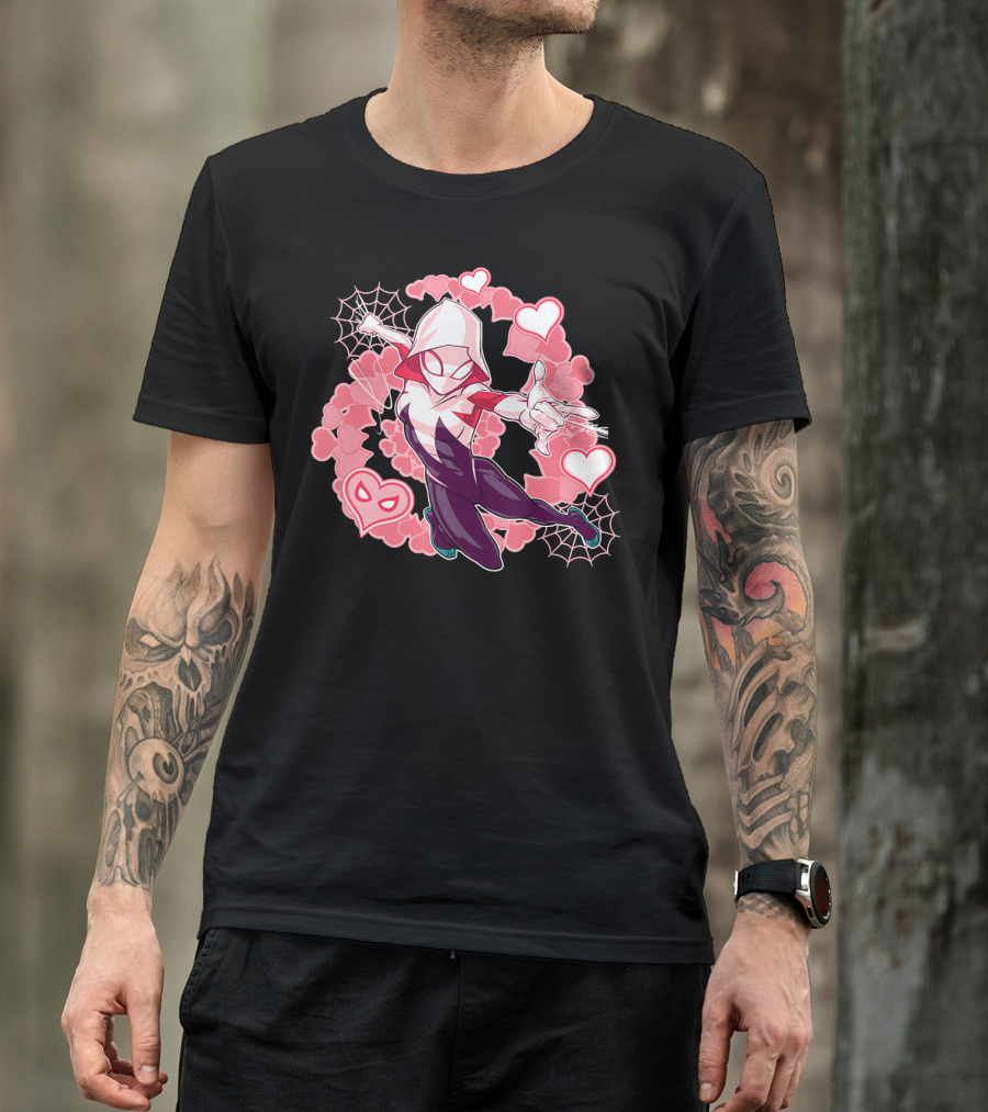 Spider Gwen Hearts Into The Spider-Verse Marvel T-Shirt