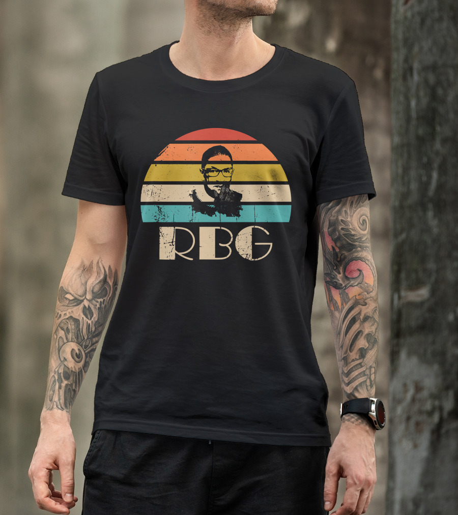 Vintage RBG Ruth Bader Ginsburg Retro Stripes T-Shirt