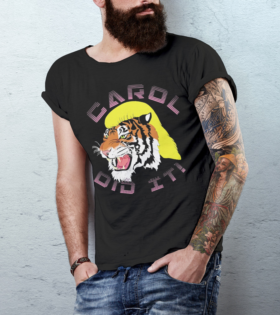 CAROL DID IT Tiger With Yellow Hair T-Shirt