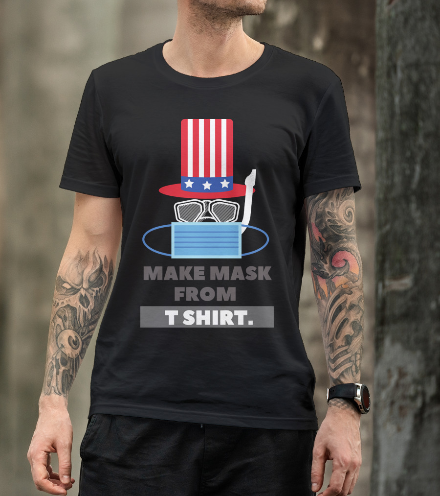 Make Mask From T Shirt USA Flag Hat Stars Stripes Mask T-Shirt