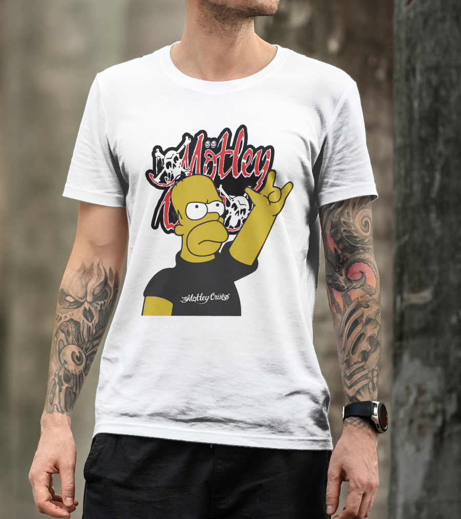 Homer Simpson Motley Crue Rock Salute T-Shirt