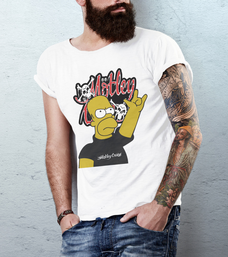 Homer Simpson Motley Crue Rock Salute T-Shirt