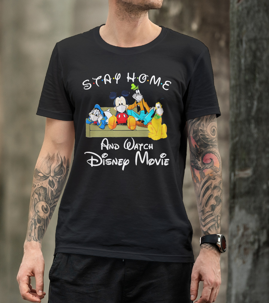 Stay Home And Watch Disney Movie Classic Ladies T-Shirt