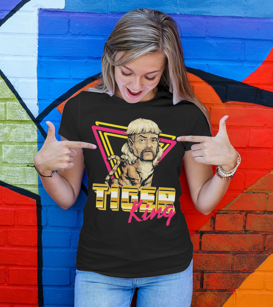 Tiger King Joe Exotic Ladies Vintage Retro Neon T-Shirt
