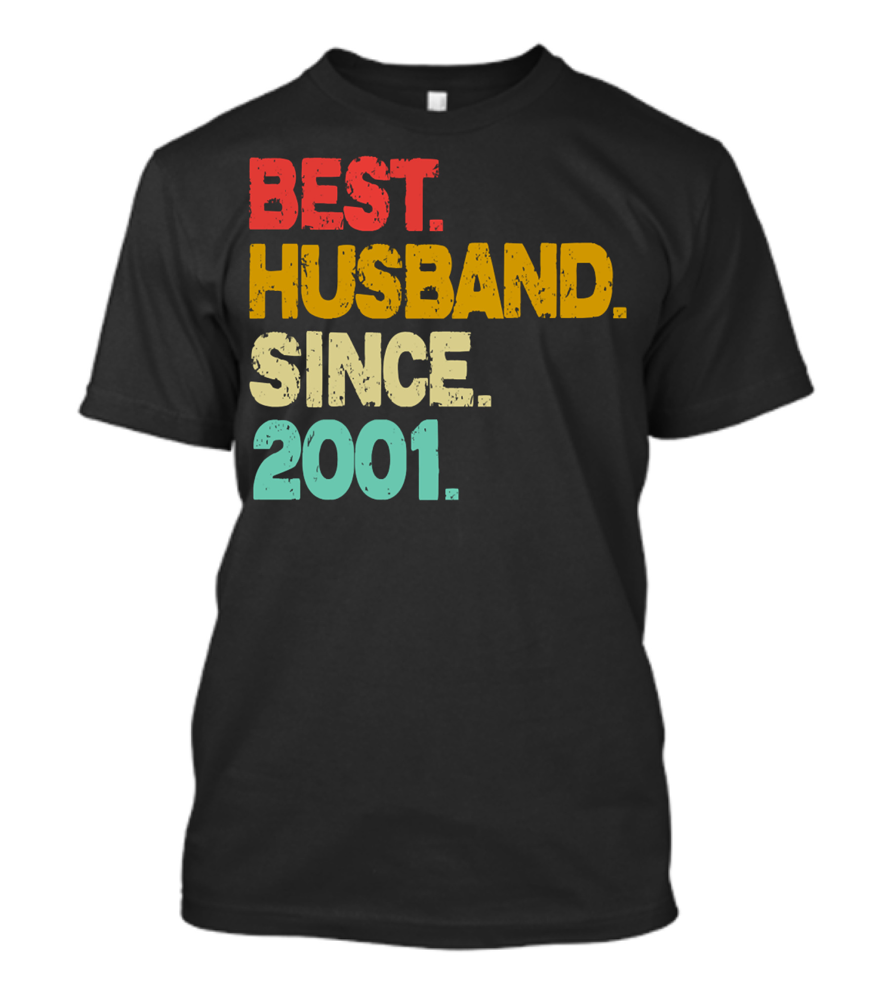 Best Husband Since 2001 Vintage Distressed Typography T-Shirt