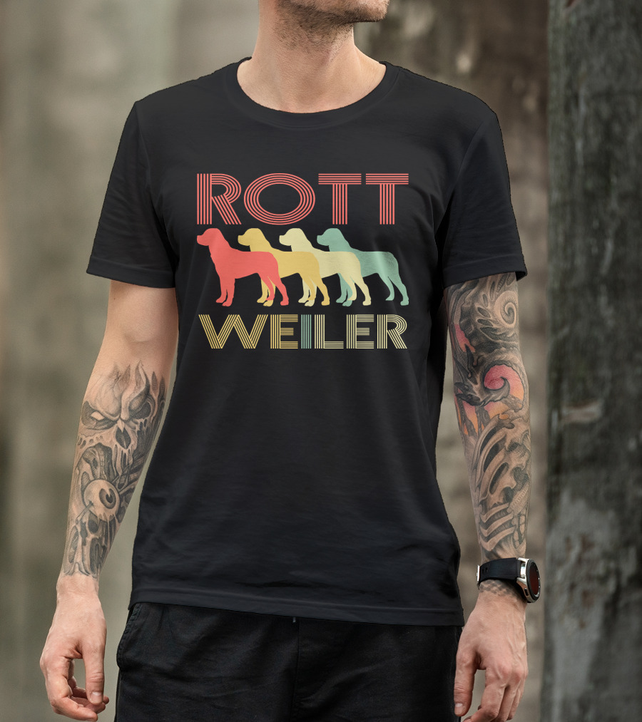 Rottweiler Dog Breed Pet Lover Rottie 157 Rainbow T-Shirt