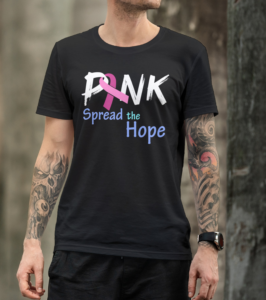 Pink Ribbon Spread The Hope Breast Cancer Awareness Support T-Shirt