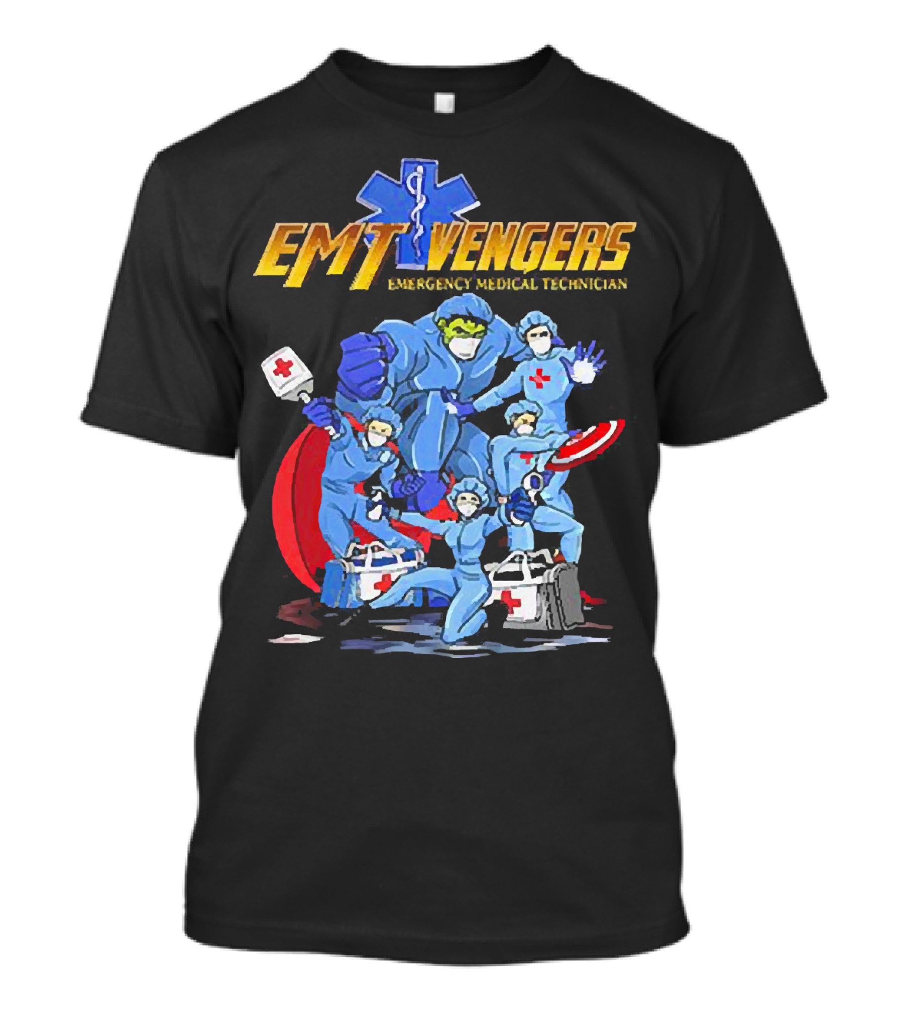 EMT Vengers Emergency Medical Technician Superhero T-Shirt