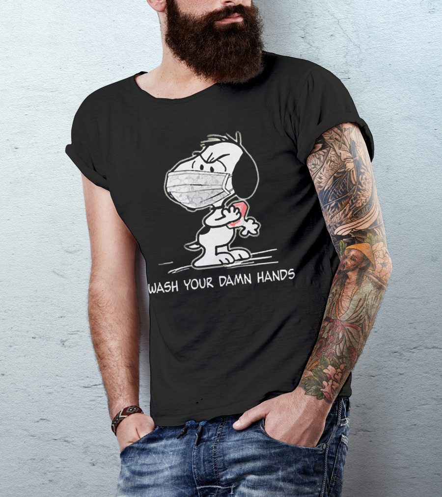 Snoopy Masked Wash Your Damn Hands T-Shirt