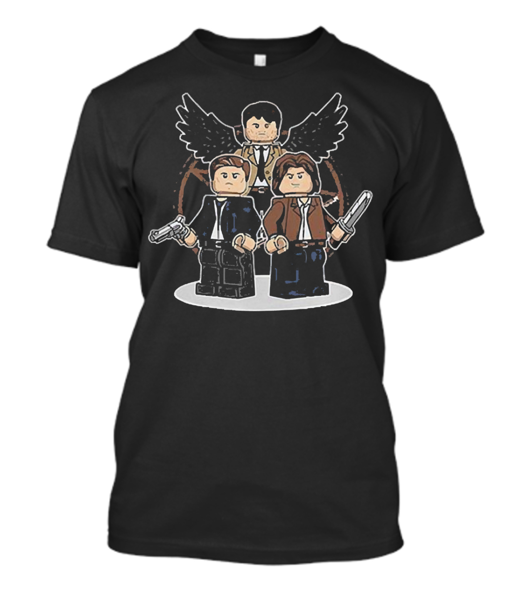 Super Thrilling Supernatural Chibi Winchester Castiel LEGO T-Shirt