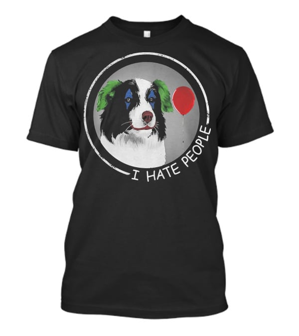 I Hate People Companion Dog With Red Balloon T-Shirt