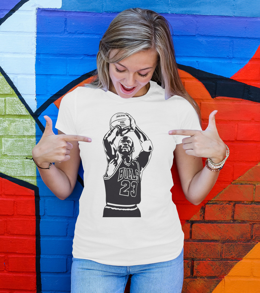 Michael Jordan Bulls Number 23 Basketball NBA Palms T-Shirt