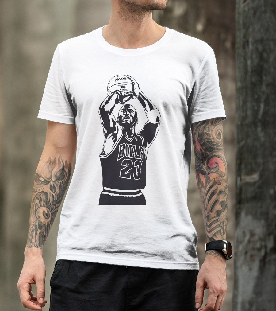 Michael Jordan Bulls Number 23 Basketball NBA Palms T-Shirt