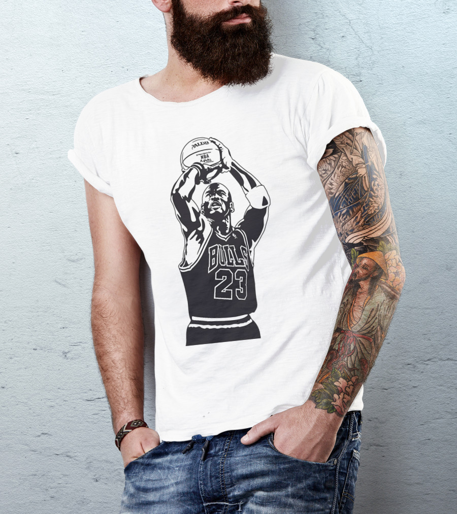 Michael Jordan Bulls Number 23 Basketball NBA Palms T-Shirt