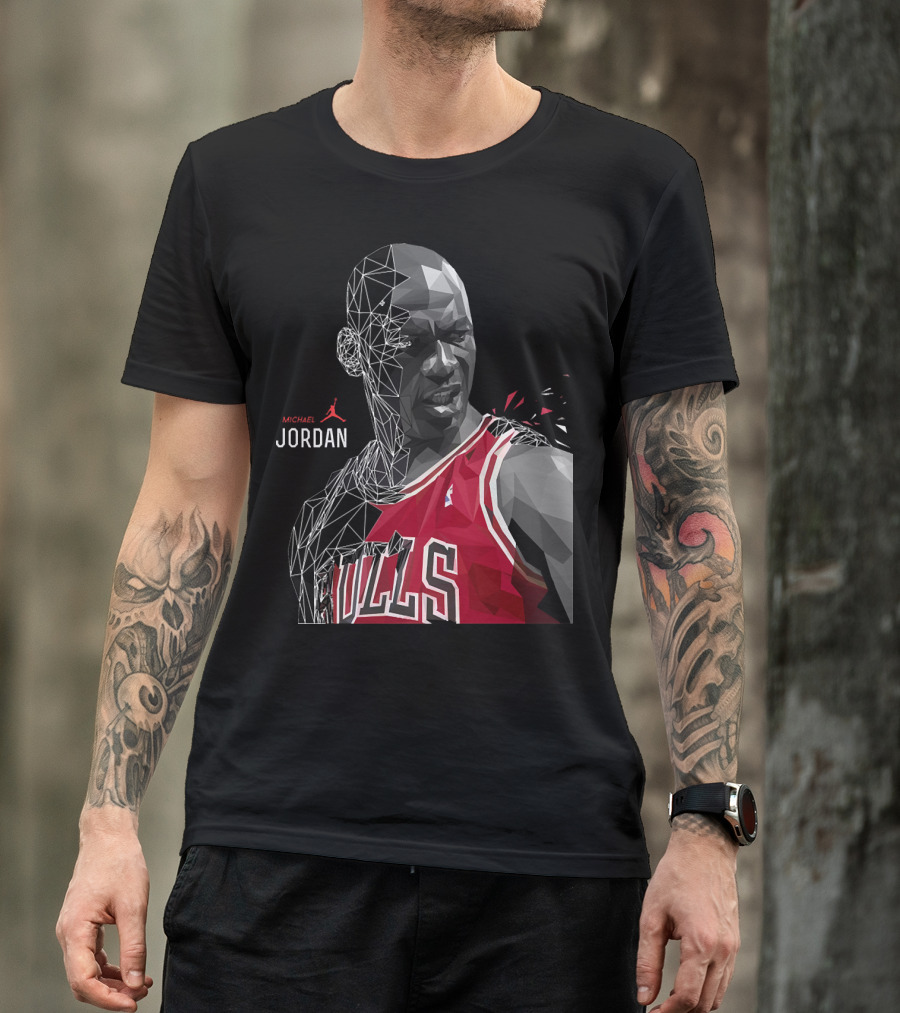 Michael Jordan Bulls Geometric Art 15 T-Shirt