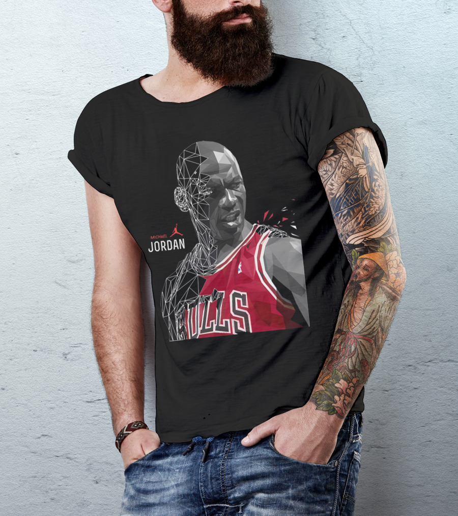 Michael Jordan Bulls Geometric Art 15 T-Shirt