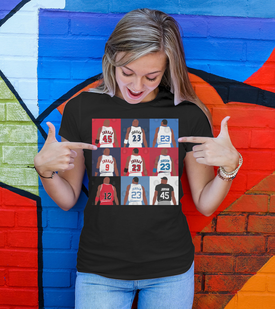 Michael Jordan Number Grid 23 45 9 12 T-Shirt