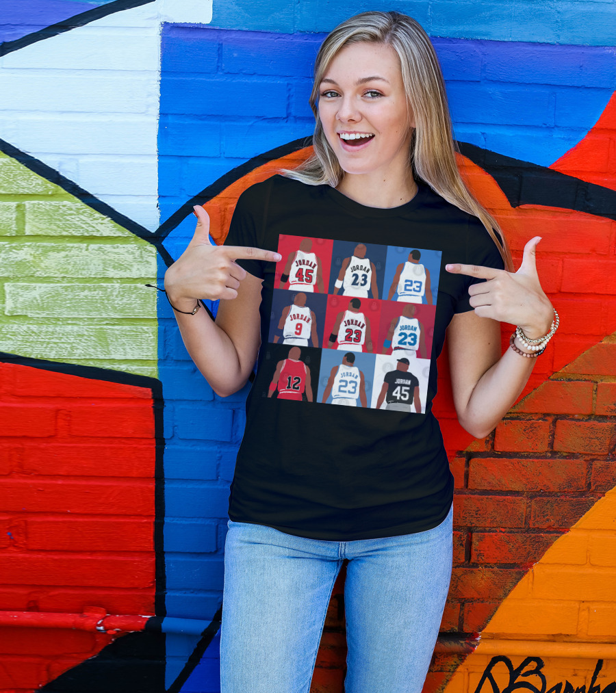 Michael Jordan Number Grid 23 45 9 12 T-Shirt
