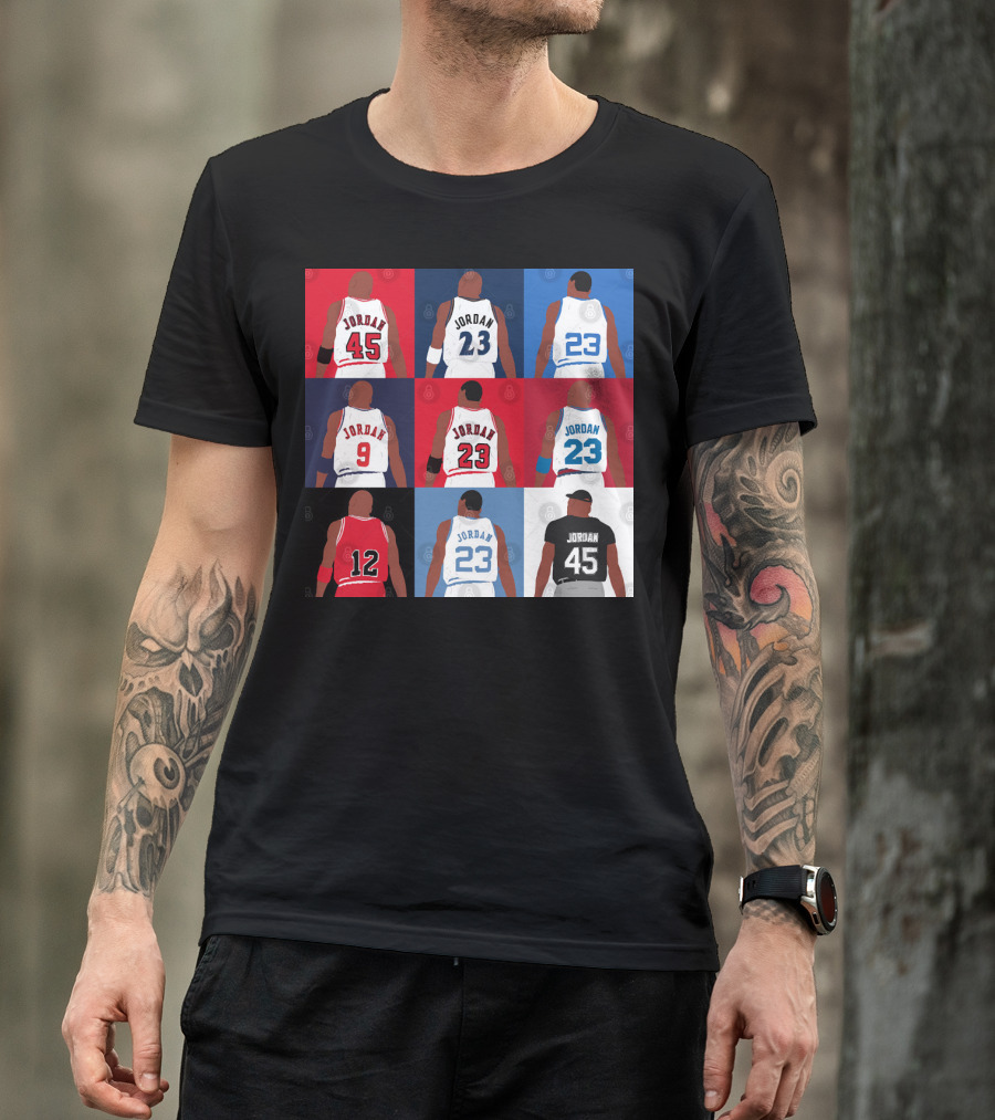 Michael Jordan Number Grid 23 45 9 12 T-Shirt